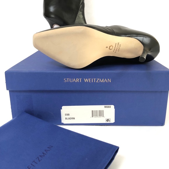 Stuart Weitzman Ebb Black Leather Ankle Boot - Picture 9 of 9